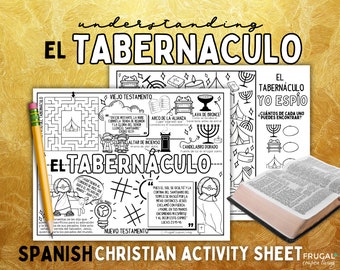 El Tabernáculo Spanish Worksheet for Kids, The Tabernacle of Moses PDF Printable Activity Mat & Coloring Page, Exodus Sunday School Lesson