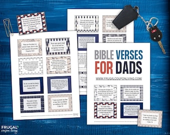 Bible Verses for Dads | 20 ESV + NIV  Memory Bible Verse Cards for Fathers Printable | Encouraging Scripture Cards | Christian Gifts for Dad