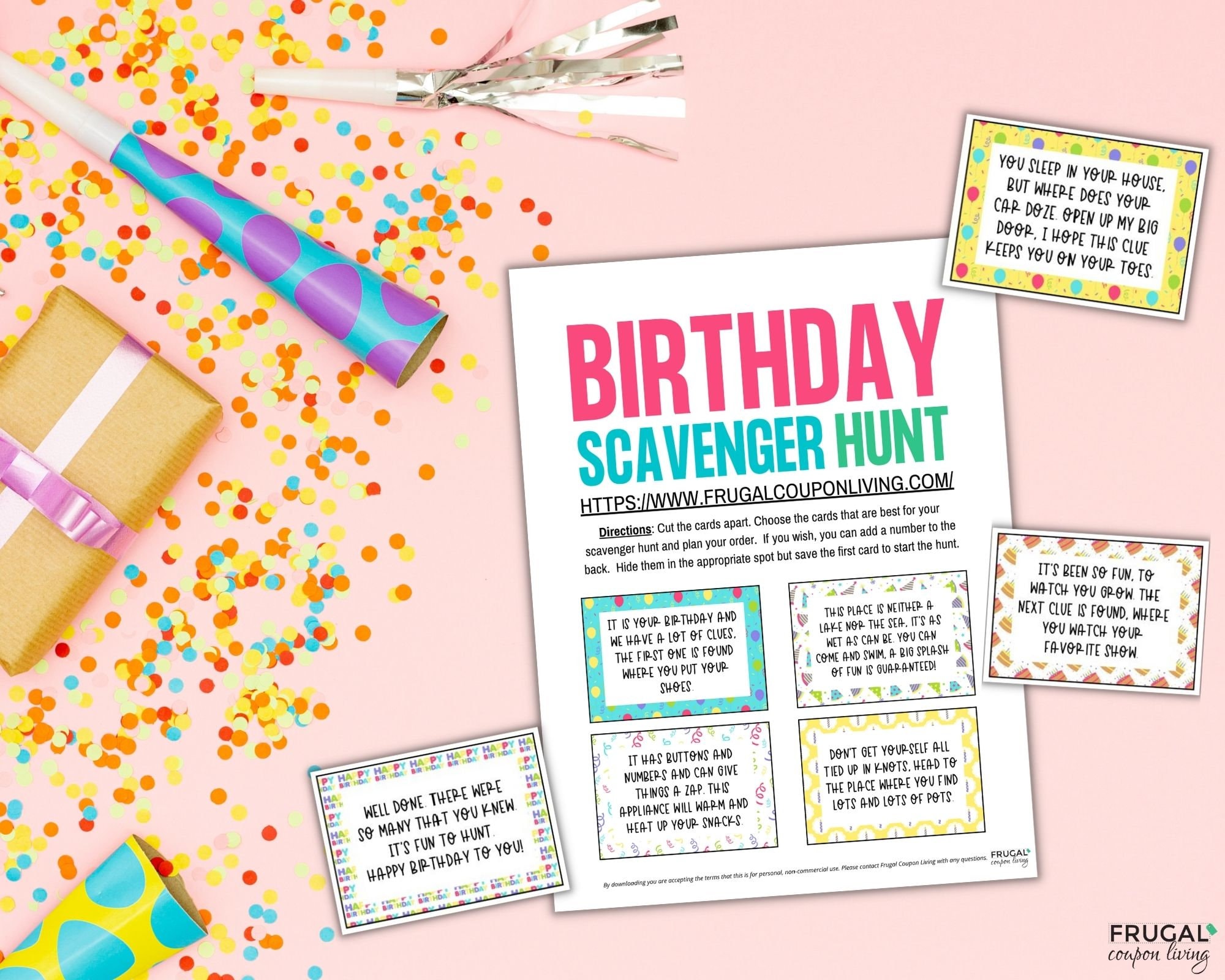 Birthday Scavenger Hunt for Kids Printable 20 Rhyming | Etsy