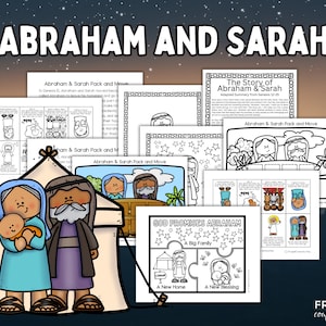 Abraham and Sarah Story Activity Sheets, Abraham and Sarah Crafts for Kids Bible Class, Cute Sunday School Worksheets & Lesson Plans PDF