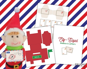 Mini Elf Letter and Mailbox, Elf Prop Printables, Miniature Elf Note Editable Tiny Letter for Christmas Elf, Elf-Sized Mail Digital Download