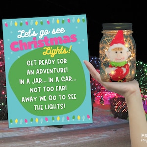 Sightseeing Jar Elf Letter | Lets Go See Christmas Lights Invite | Christmas Letter for Elf Transportation Jar | Elf Note Printable Elf Prop