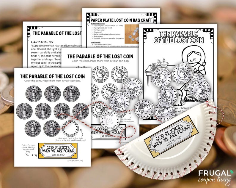 Parable of the Lost Coin Craft for Kids, Lost Silver Coin Parable of ...