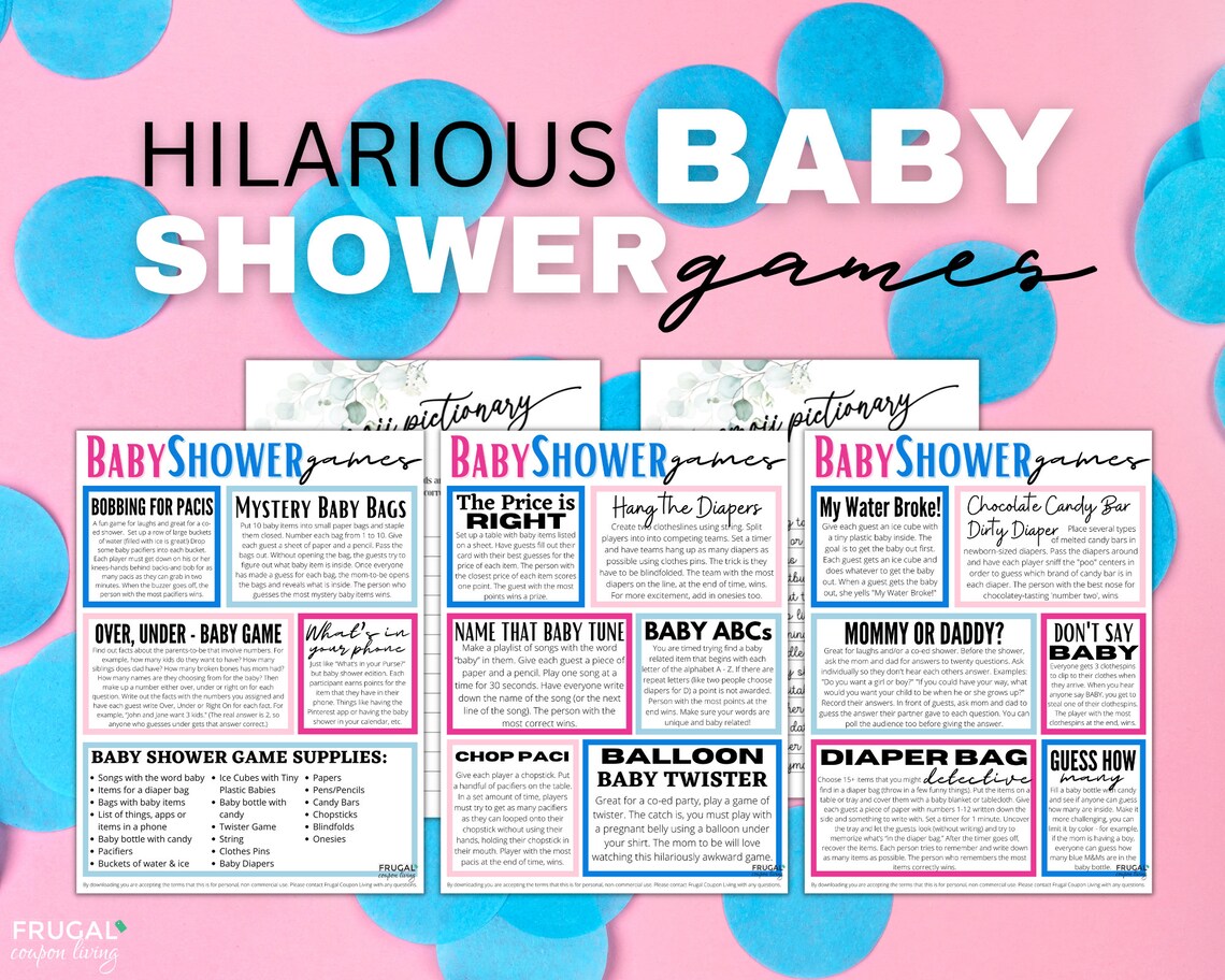 Baby Shower Games Printable Gender Reveal Games 17 Fun - Etsy