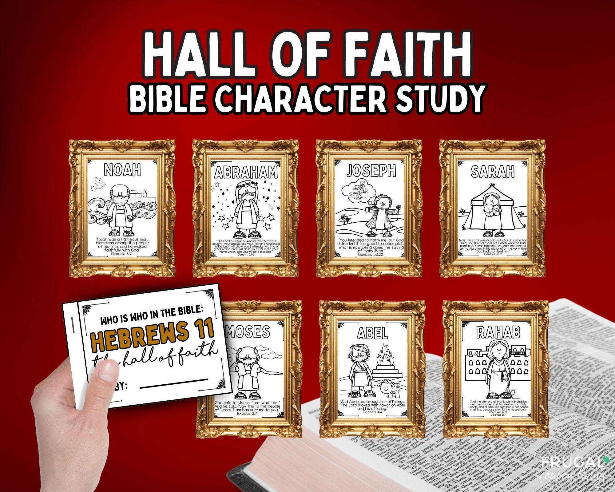 Hebrews 11 Heroes of Faith List Bible Crafts, Kids Printable Hall of ...