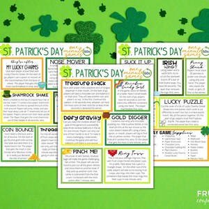 Utskrivbara St. Patrick's Day-spel, 17 roliga St. Patrick's Day-minutspel, 60-sekundersutmaningar och spel för fest, familj eller klassrum bild 2