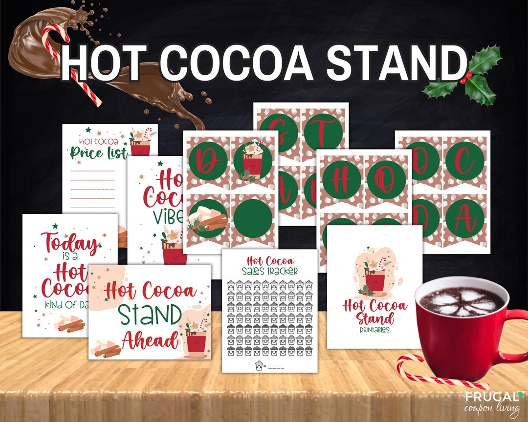 Hot Cocoa Stand Printable, Hot Chocolate Bar Decor: Banner, Price Sheet ...
