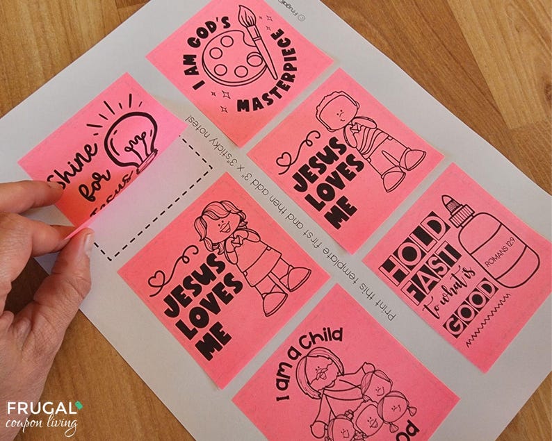 Scripture Stick Notes Christian Encouraging Sticky Notes for Kids, DIY Sticky Note Template ...