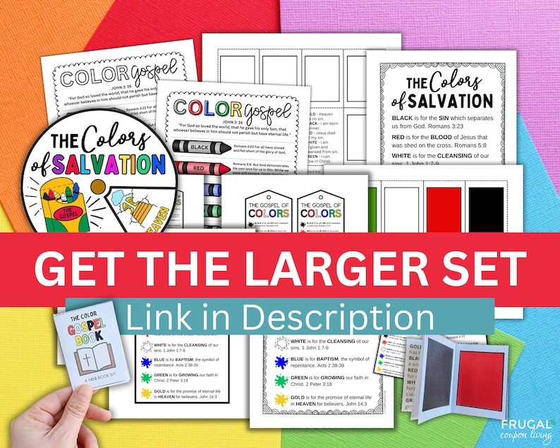 Gospel of Salvation Coloring Wheel, The Color Gospel Wheel Sunday School Craft for Kids, Children's Church Printable Bible Activity Lesson image 6