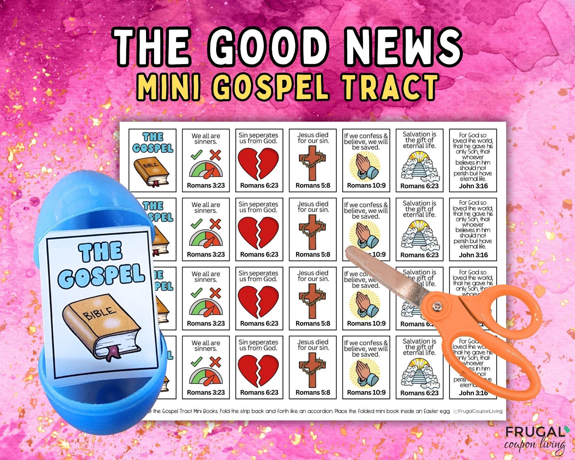 Mini Gospel Message Book Easter Egg Filler, Foldable Gospel Tract