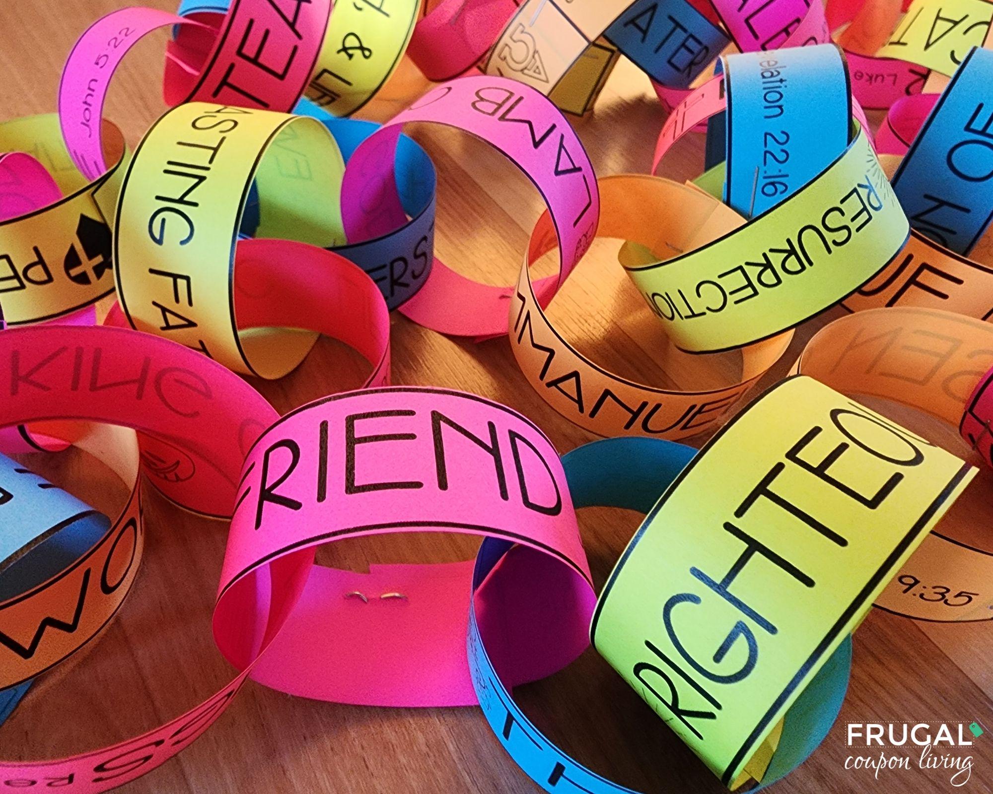 Names of Jesus Paper Chain Craft, 40 Names of Jesus Bible Verses ...