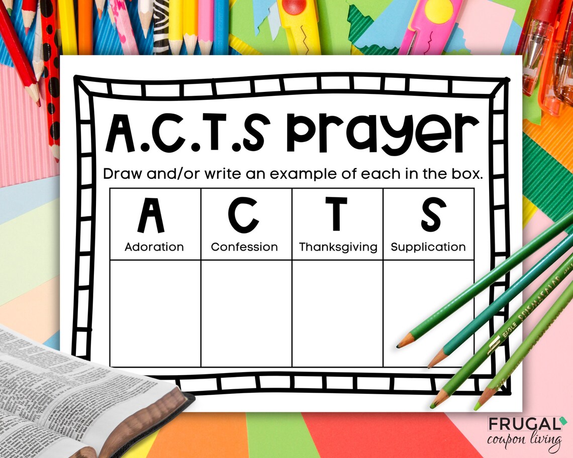 ACTS Prayer Model Template, Teaching Kids How to Pray, Acts Prayer
