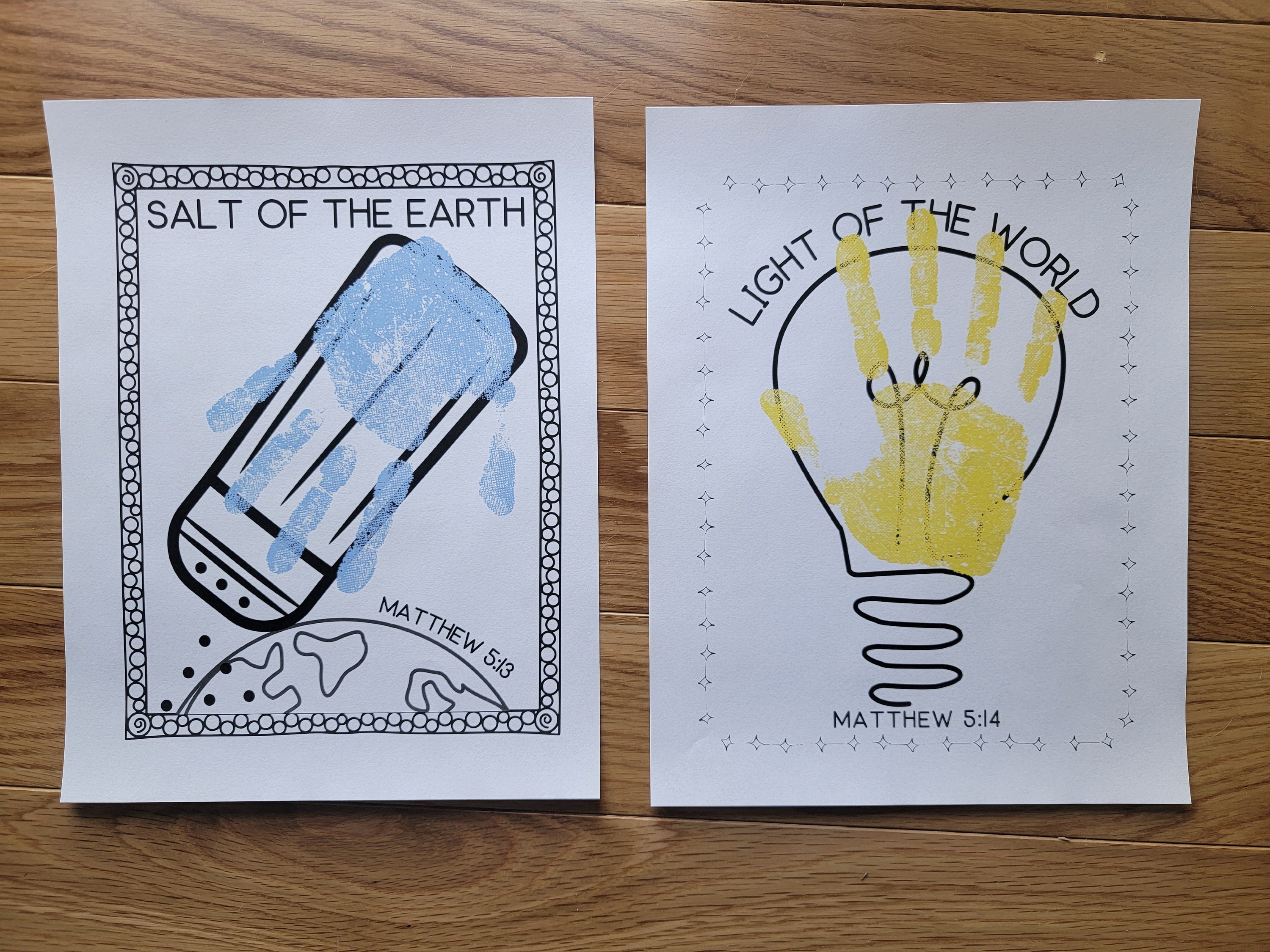 Salt and Light Craft for Kids, Sunday School Handprint Art, Salt of the ...