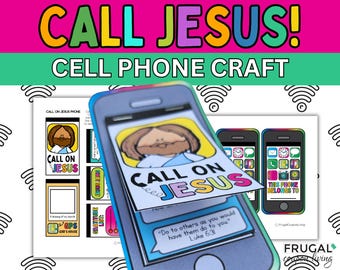 Call on Jesus Cellphone Craft Printable, Talking to Jesus Cell Phone Template Christian  Flip Phone, Talk to God Kids Sunday School Activity