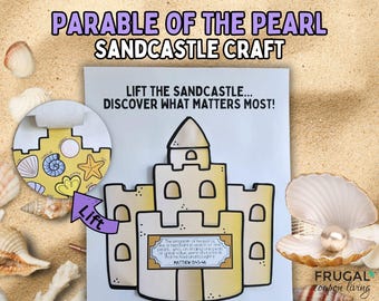 The Parable of the Pearl of Great Value Craft, VBS Summer Sandcastle Craft Parables of Jesus Activity Matthew 13:45-46 Treasures in Heaven