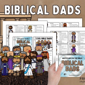 Men of the Bible Printable Mini Book, DIY Dads of the Bible Activity for Kids, Sunday School Father's Day Bible Lesson & Christian Craft