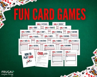 Fun Playing Card Games for Families | 20 Easy Card How to Play Game Rules, Scoring Instructions, 52 Printable Standard Deck Playing Cards