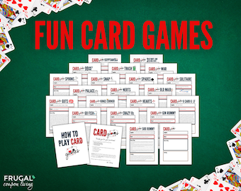 Fun Playing Card Games for Families | 20 Easy Card How to Play Game Rules, Scoring Instructions, 52 Printable Standard Deck Playing Cards