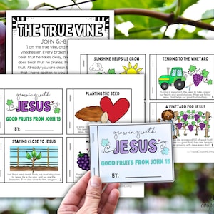The True Vine Mini-book Craft, Growing With Jesus John 15 Parable of ...