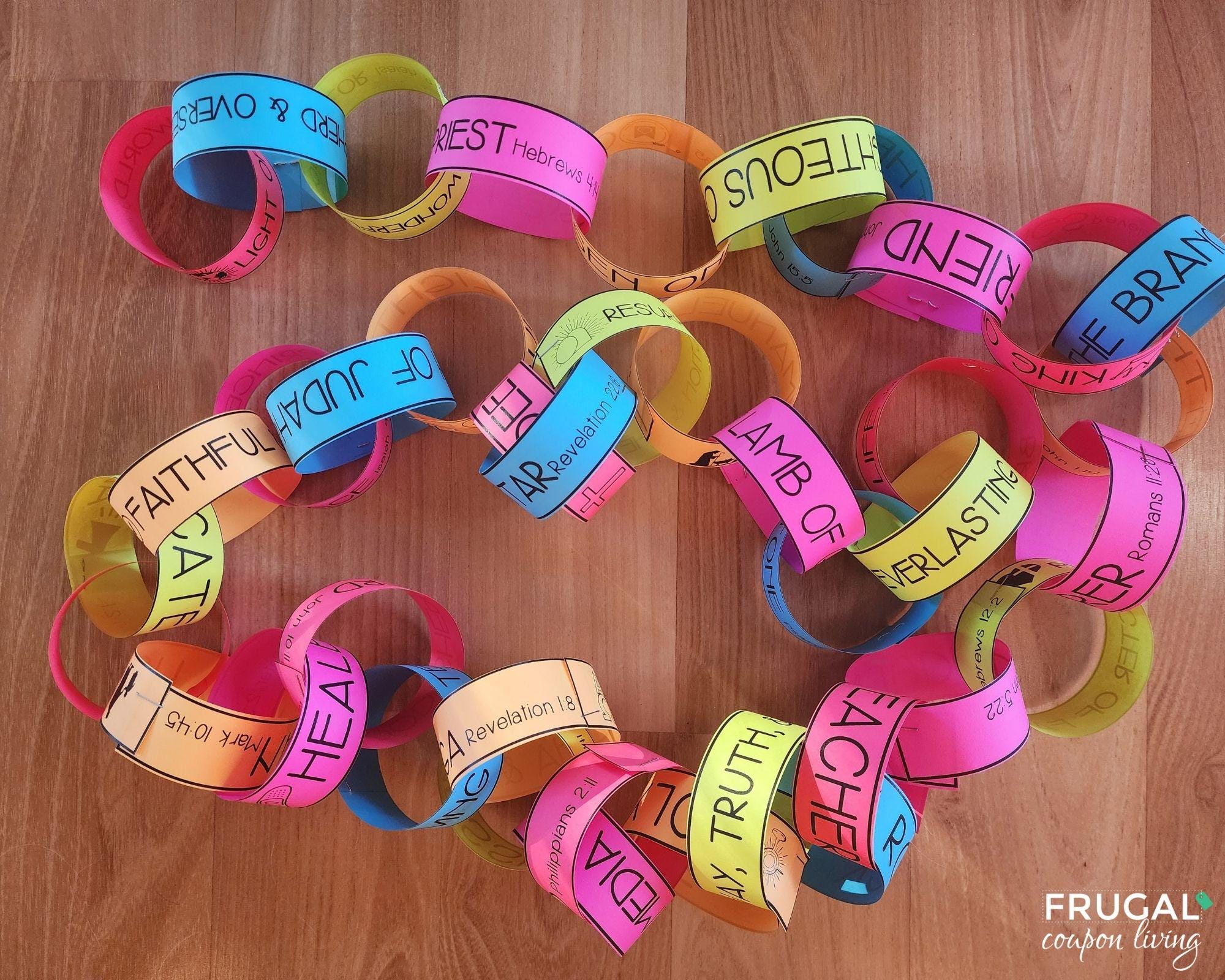 Names of Jesus Paper Chain Craft, 40 Names of Jesus Bible Verses ...