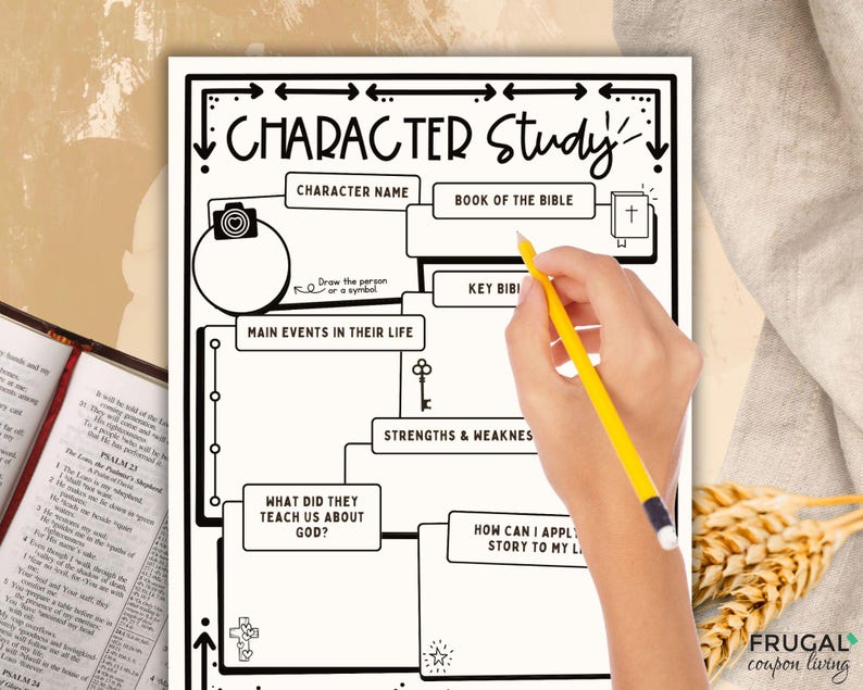 Bible Character Study Guide, Bible Journal Worksheets, Bible Study ...