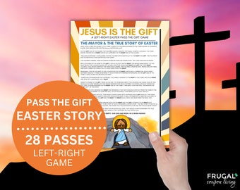 Christian Easter Right Left Game Printable, Bible Story Left Right, Easter Gift Exchange Game, Easter Games for Kids, Church Game Easter