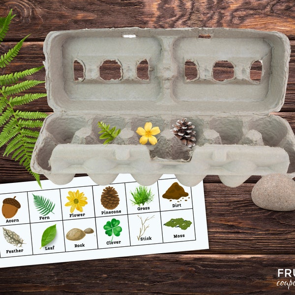 Egg Carton Scavenger Hunt Printable | Printable Nature Scavenger Hunt for Kids | Outdoor Scavenger Hunt | Kids Nature Scavenger Hunt List