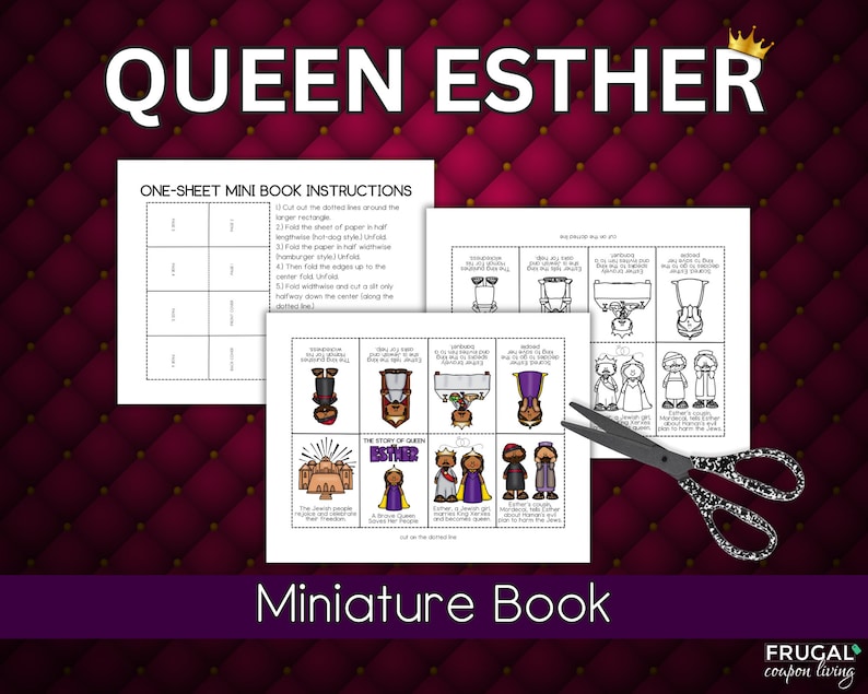 Queen Esther Activity Sheets, Bible Story Queen Esther Crafts for Kids Bible Class, Cute Esther Worksheets PDF Sunday School Lesson Plans image 2