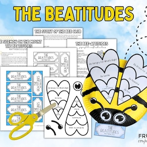 Bee Craft for The Beatitudes of Jesus, Sermon on the Mount Teachings of Jesus Paper Plate Craft, &quot;Blessed Are...&quot; Beatitudes Matthew 5:1-12