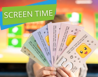 Screen Time Coupons for Kids | Kids Screen Time Tickets | Screen Time Checklist | Computer, TV, Game System - Printable Voucher for Kids PDF