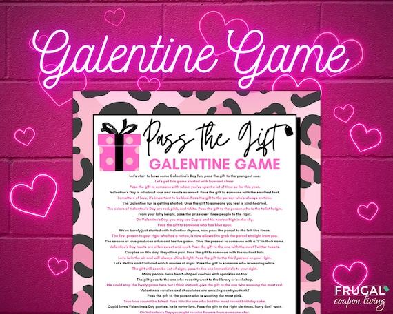 Valentine Galentine Game Pass the Gift | Group Galentine Party Game | Pass the Parcel Galentine Gift Printable PDF | Valentine's Day Game