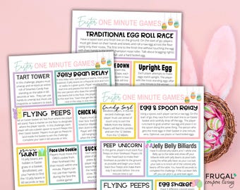 Printable Easter Games, 16 Fun Easter One Minute Games, The Best Spring Printable Games 60-Second Challenges, Easter Activities for Kids