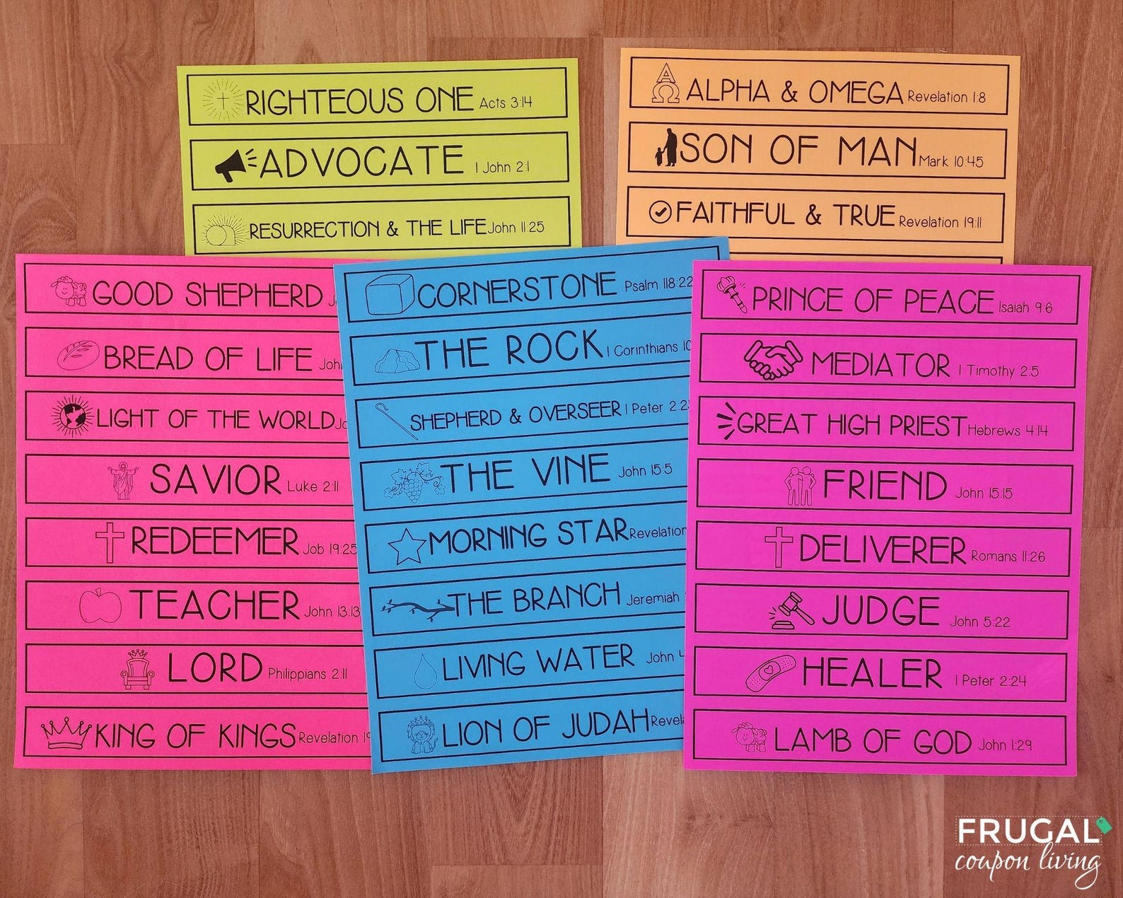 Names of Jesus Paper Chain Craft, 40 Names of Jesus Bible Verses ...