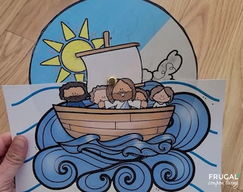 Kit imprimible de rueda de Jesús calma la tormenta, manualidad religiosa de  los milagros de Jesús, actividad para niños de la escuela dominical,