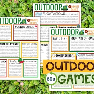 Outdoor One Minute Games for Kids, Teens, & Adults, 16 Fun Outdoor Party Games, The Best 60-Second Challenge Outdoor Games Digital Download