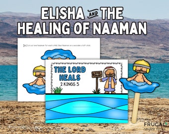 Elisha and Story of Naaman Healed of Leprosy, 2 Kings 5 Sunday School Activity Printable, Children's Church Craft, Old Testament Bible Art