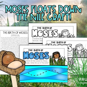 Birth of Moses Craft for Kids | Exodus 2 Bible Lesson | Nile, Pharaoh, Baby Moses Printable Activities for Sunday School & Children&#39;s Church