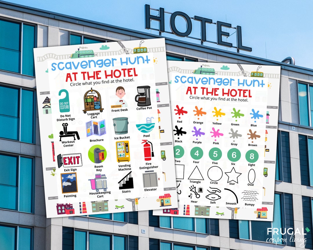 Hotel Scavenger Hunt | Two Printable Hotel Scavenger Hunt Lists ...
