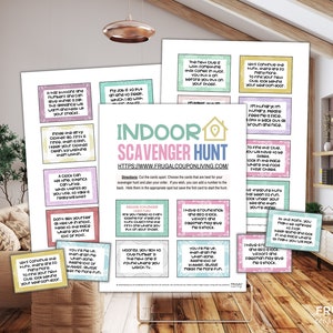 Acertijos de búsqueda del tesoro en interiores para niños en formato PDF / 20 divertidas tarjetas con pistas de búsqueda del tesoro en interiores para hacer en casa / Pistas de búsqueda del tesoro en interiores para imprimir