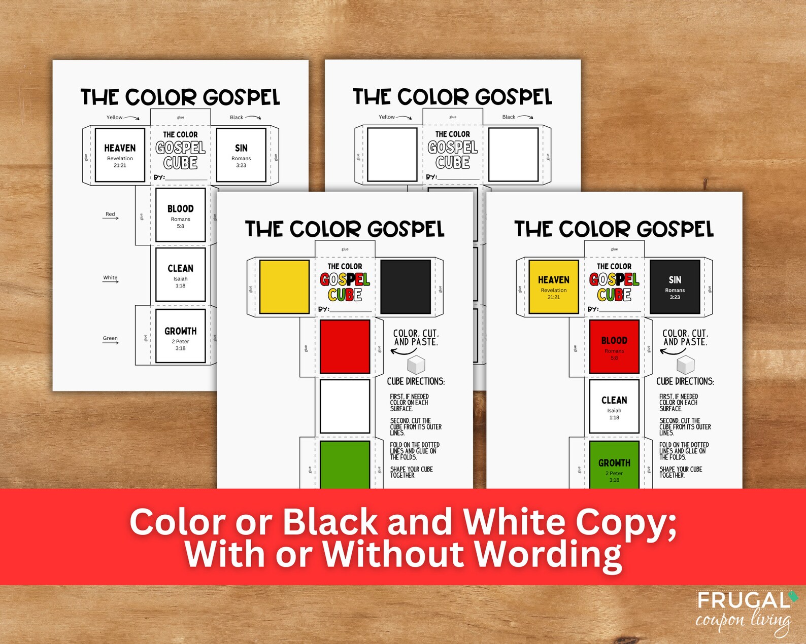 Color Gospel Message Cube for Kids, 3-D Cube Printable Message of ...