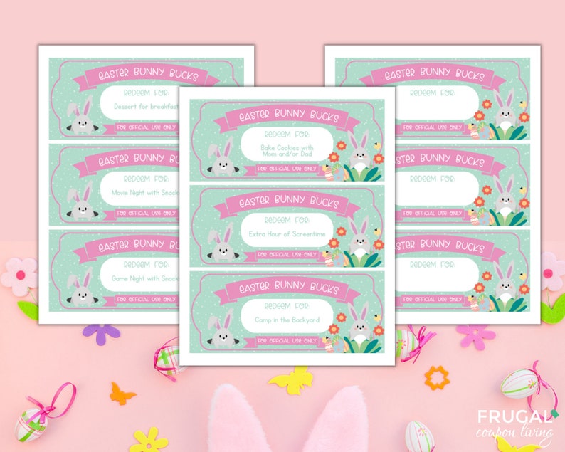Easter Basket Coupons for Kids Super Cute Bunny Bucks for Etsy