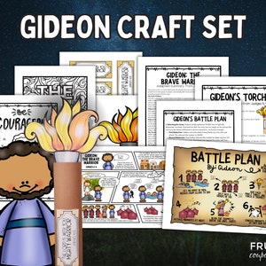 Gideon Craft Bundle for Kids, Judges 6-8 Gideon's Army of 300 Bible Lesson Activities for Kids, Sunday School Printable Set Kids' Ministry