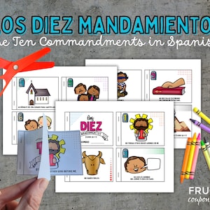 Los Diez Mandamientos Book Flipbook Printable, Old Testament Bible En Español Ten Commandments Coloring Book, Moses Sunday School Lesson
