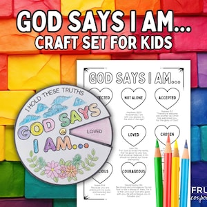 Identity in Christ Coloring Wheel for Kids, Teaching Biblical Truths About Me, 10 Christian I Am Affirmations Bible Verses for Sunday School