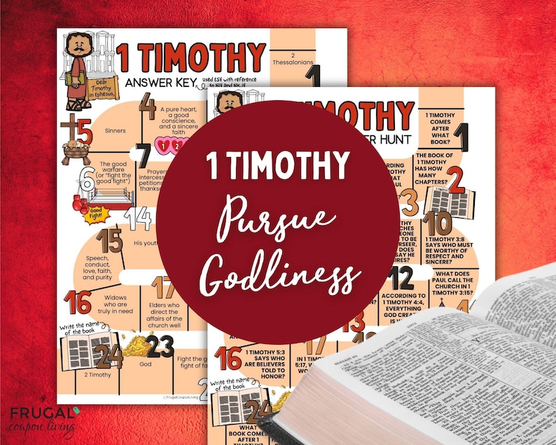 1 Timothy Bible Scavenger Hunt Set, Paul's Letters in the New Testament ...