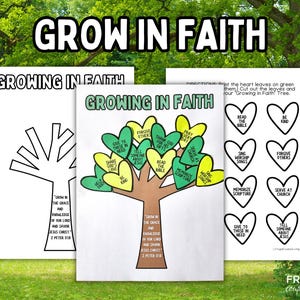 How to Grow in Faith Craft for Kids, Sunday School Seed of Faith Craft, Spiritual Growth Tree for Earth Day, Valentine, Fall, Spring, Summer