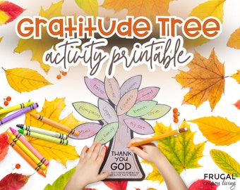 Gratitude Tree Activity for Kids | I Am Thankful for... Thankful Tree Craft for Thanksgiving | Thanksgiving Sunday School Prints Printable