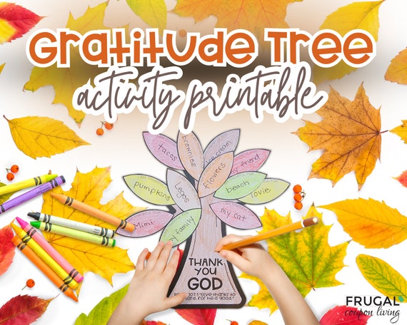 Gratitude Tree Activity for Kids | I Am Thankful for... Thankful Tree Craft for Thanksgiving | Thanksgiving Sunday School Prints Printable
