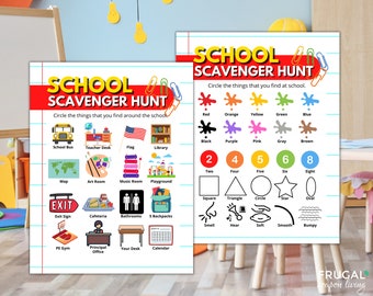 Classroom Scavenger Hunt | Back to School Scavenger Hunt Printable | Around the School Treasure Hunt | Scavenger Hunt for Kindergarteners
