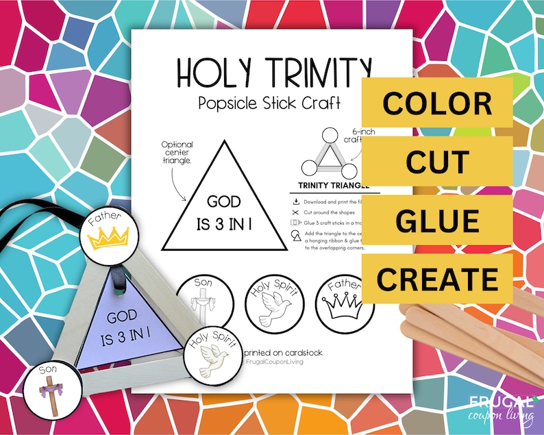 Holy Triangle Holy Trinity Triangle Stick Craft, God is 3-in-1 Father, Son, Holy ...